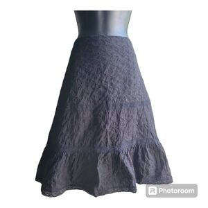 VINTAGE Lauren Ralph Lauren eyelet A-line skirt in black size 16